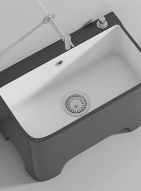 阳台小户型灰色高脚洗拖把池家用卫生间大号陶瓷四脚拖布池小号