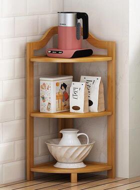 三角架地转书架浴室缝隙直角柜角实木楠竹客落IER厅墙角边落置物