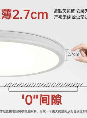 全谱护简眼客厅吸顶灯光超薄现代约LE护眼书房952卧室灯高显指灯D