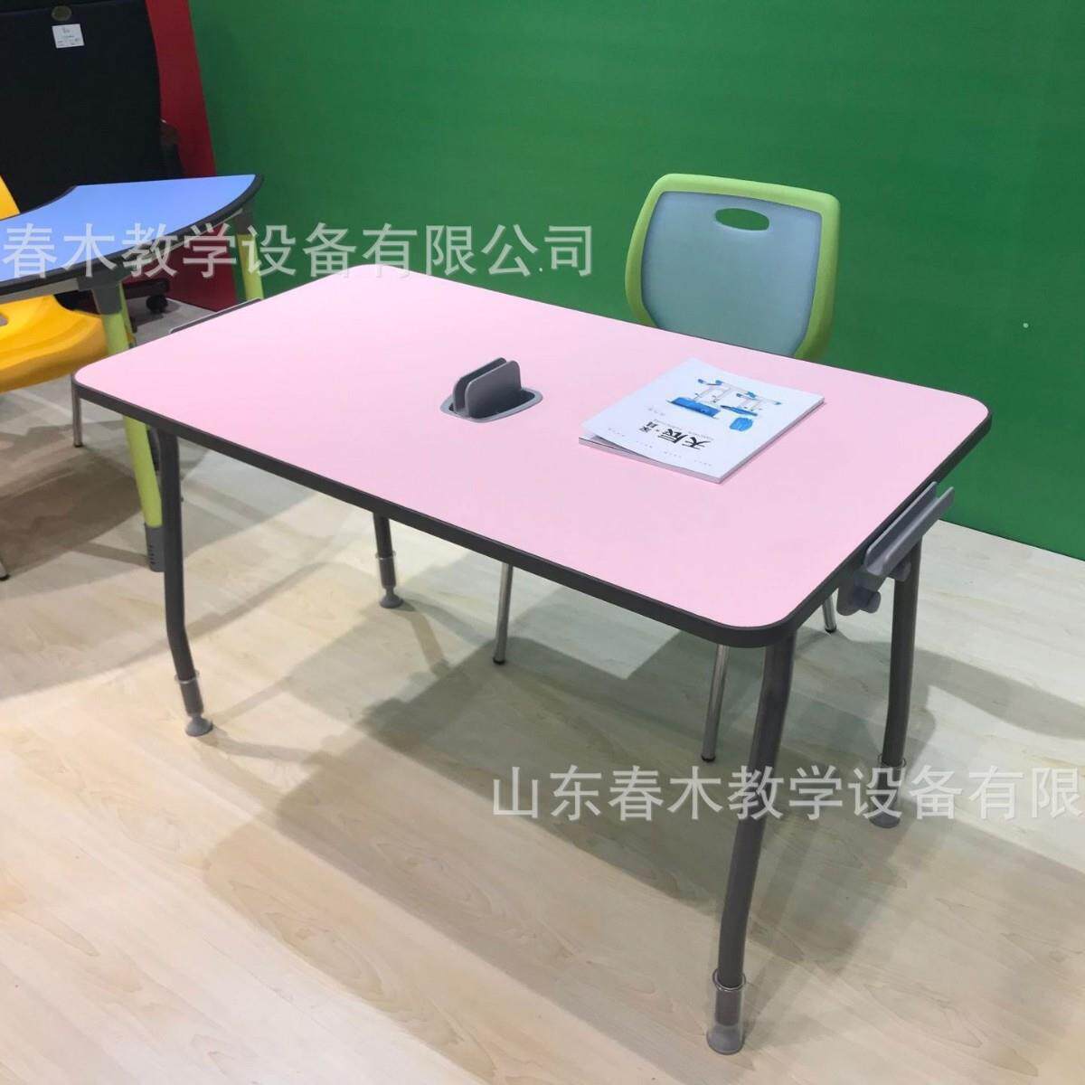 移生学动带轮美术FOK桌学桌美术教室带桌中小生画板绘画桌