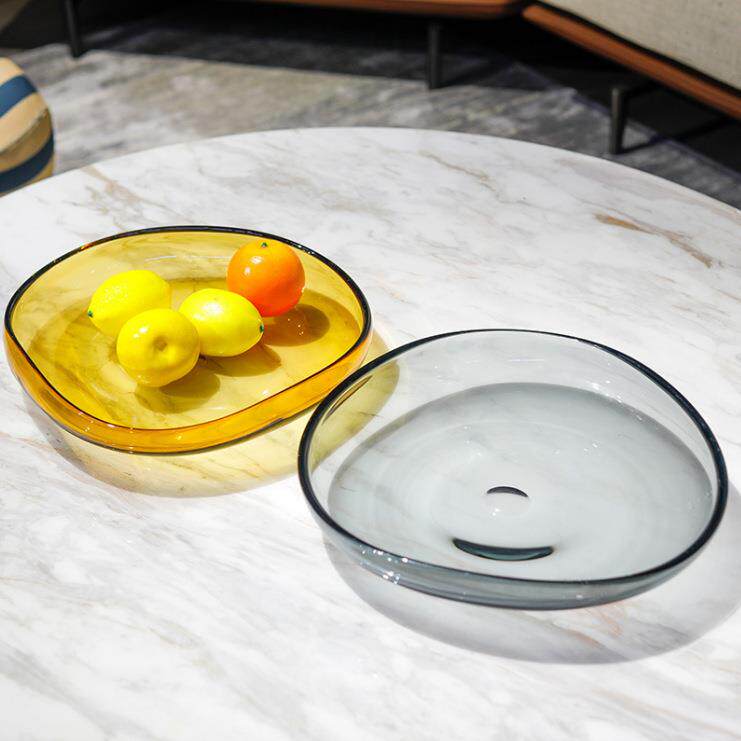 轻奢玻间璃大号水果盘家饰用厅茶53230几摆件样板客高端样板间高