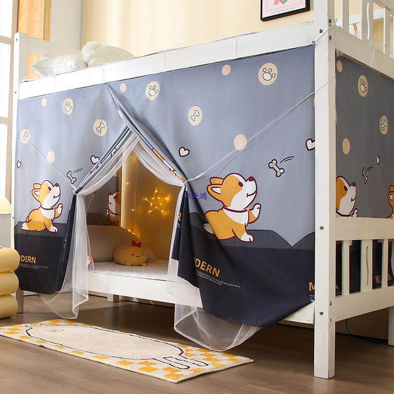 学生宿纯遮光床舍帘蚊帐一体式下铺不带支架9019全罩无品牌/式布0