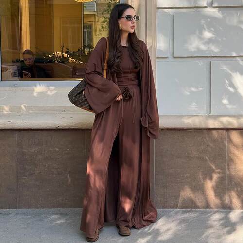 Womens Fall Winter Long Sleeve Fitted Jacket Set Outfit