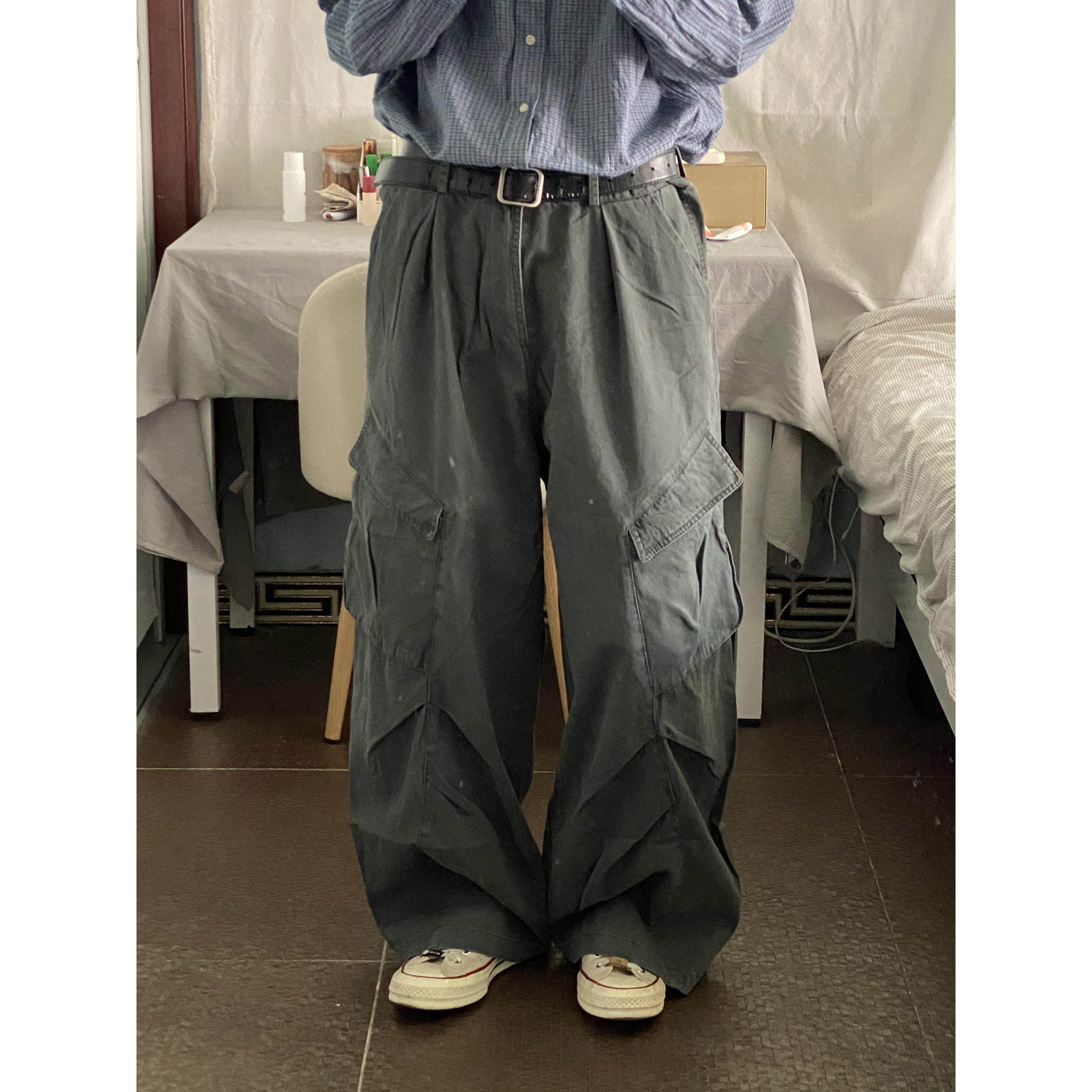 SECONDARY日系休闲裤长裤男春秋新款直筒宽松工装裤子男生百搭潮