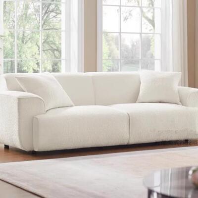 酒店白色法式布艺沙发现代简约小户型复古奶油风雪花绒DOPO沙发