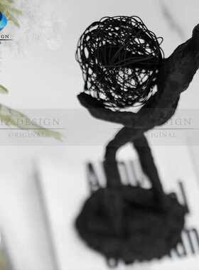 现代轻奢样板房客厅餐厅陶瓷花艺花器摆件组合玻璃酒器不锈钢托盘