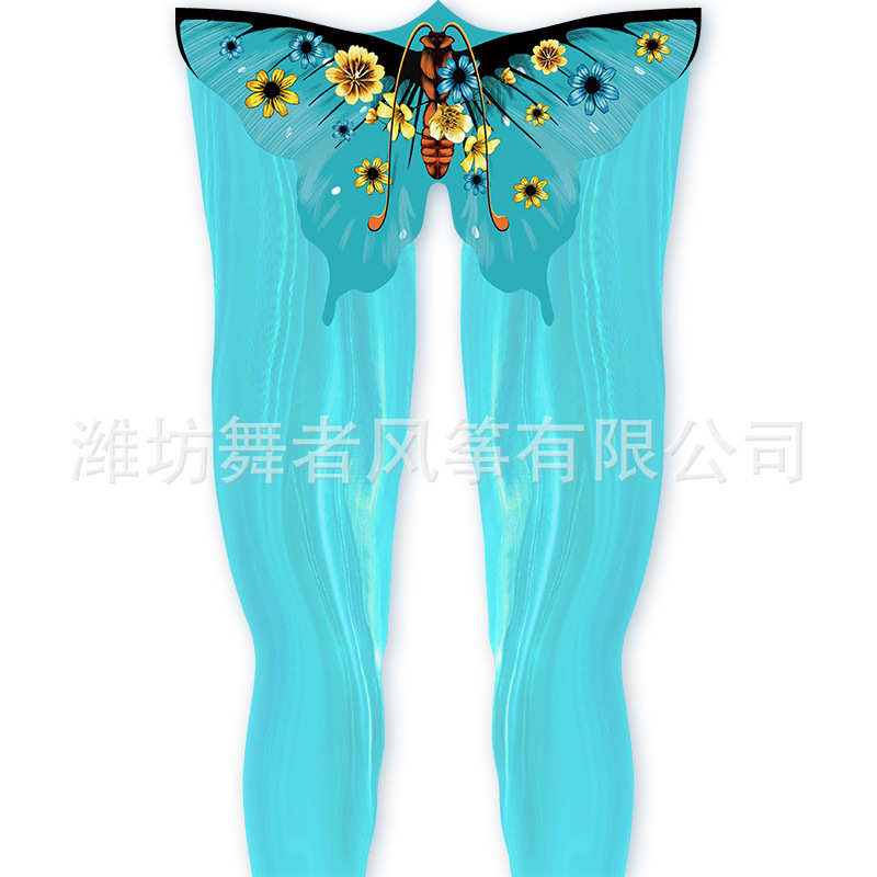 2025新款风筝网红卡通流光网纱蓝蝴蝶微风易飞手持儿童大人专用