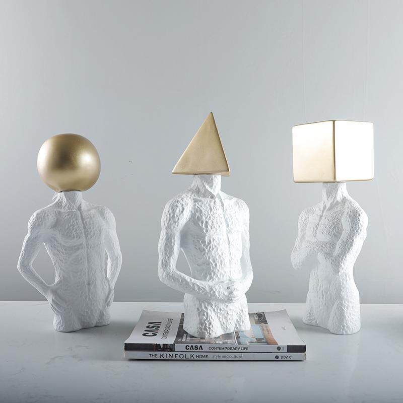 简约现代几何树脂抽象人物创意摆件家居客厅玄关电视软装装饰品