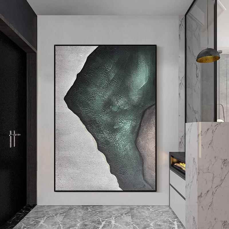 手绘RTY-2949油画青城山客厅装饰画轻奢肌理酒店别壁墅画入户玄风