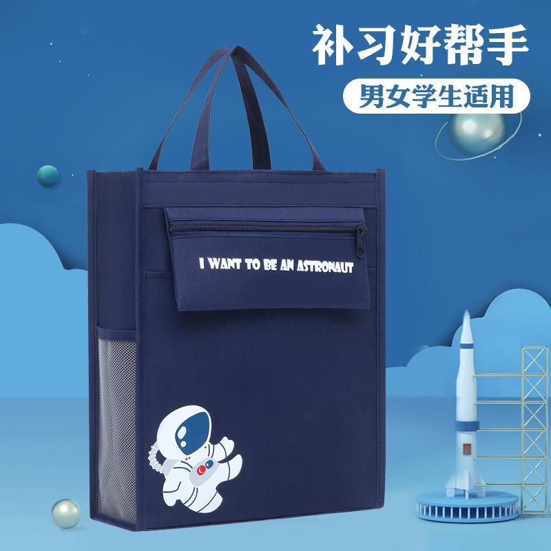 便当带子手提包小学生便当包书袋帆布防水带饭高颜值补习包大容量图片