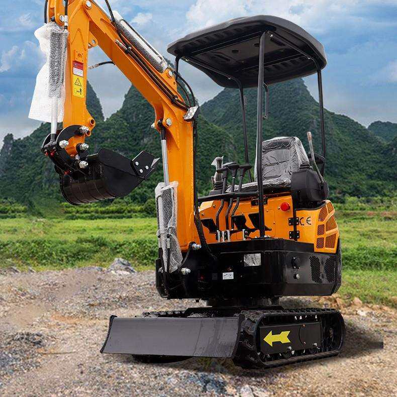 新款小型电动挖掘机 HT15型锂电家用小挖机 1.5吨农用果园挖土机