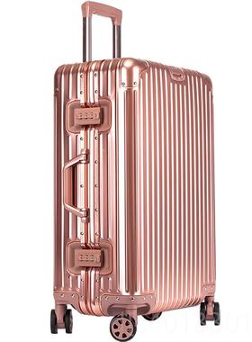 高档定制logo全铝镁合红色女行李箱24寸u男旅行sp拉杆箱20登箱机