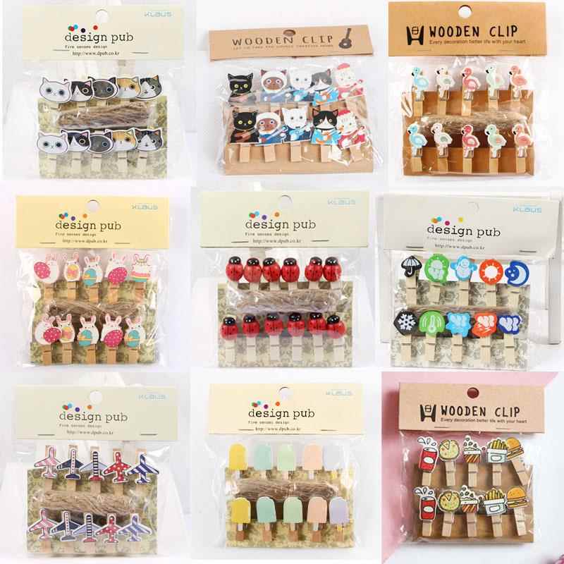 创意照片夹子彩色小木夹卡通照片夹家居装饰木制工艺品便签夹摆件