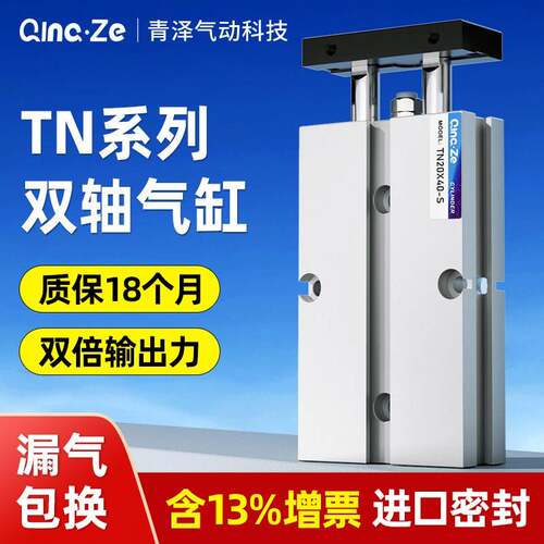 TN10气缸小型气动双轴双杆16/20*60X10X20X30X40X50X75X100X25 S