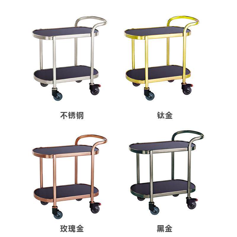 餐厅酒店车酒水车送餐车加厚餐车双层手推车推拉美观四轮静音