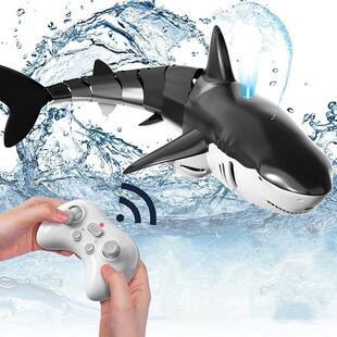 遥控鲨鱼充电动可下水仿真会摇摆的巨齿鲨模型遥控船儿童玩具男孩