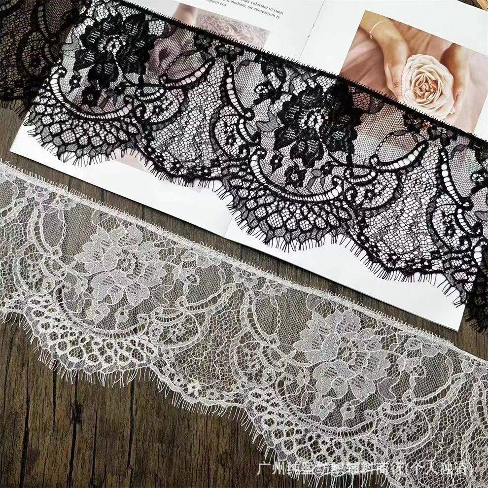 新款睫毛花边DIY蕾丝花边辅料拼接衣服袖子下摆装饰服装辅料15CM