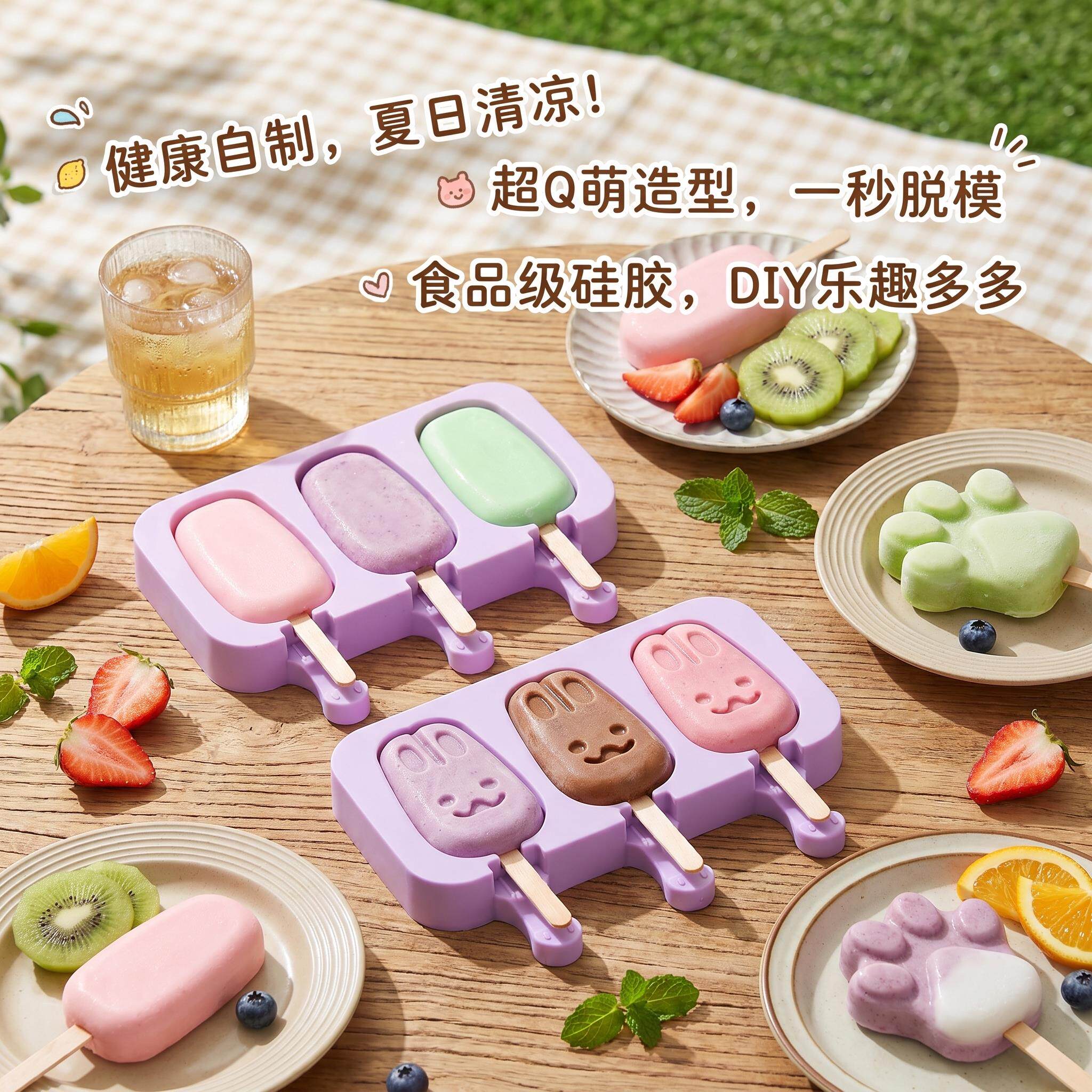 雪糕模具食品级软硅胶儿童家用自制芝士奶酪棒冰棒冰棍模型易脱模