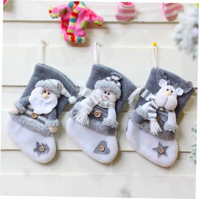 Flannel Christmas decoration tree stocking pendant gift bag
