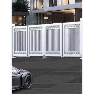 悬浮折叠大门别墅庭院花园门现代铝合金不锈钢自建房围墙户外电动