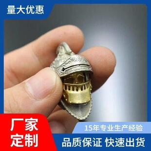 Knight Helmet Skull White Knife Roman Pendant Beads Brass