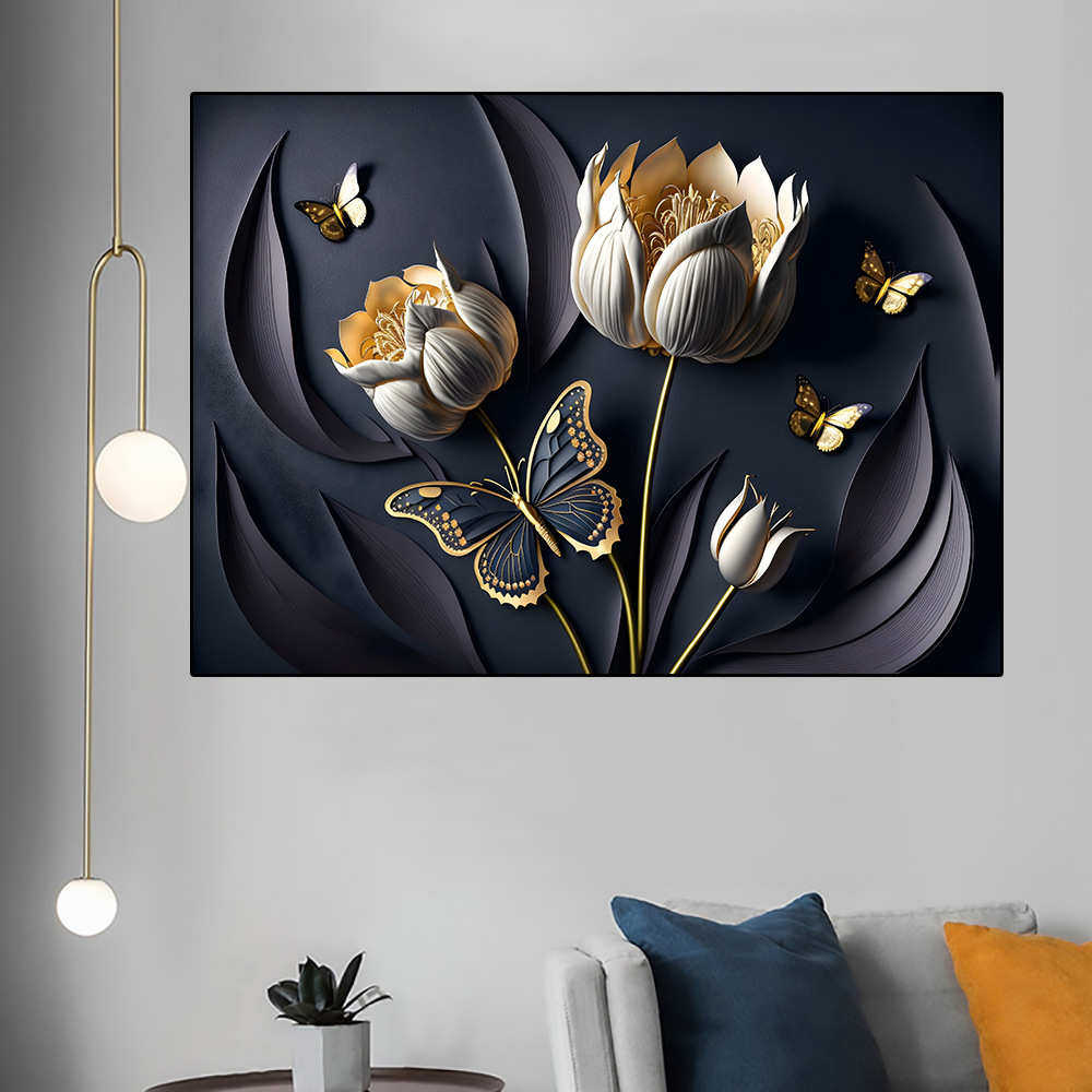 北欧装饰画金色植物花朵家居装饰帆布挂画铝合金晶瓷镶钻画冰晶画,家居饰品,现代装饰画,淘宝优惠券,粉丝福利购,淘宝优惠卷