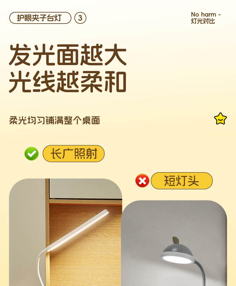 Лампа для чтения 可充电宿舍小台灯大学生护眼学习专用夹子夹式床头阅读灯书桌台风