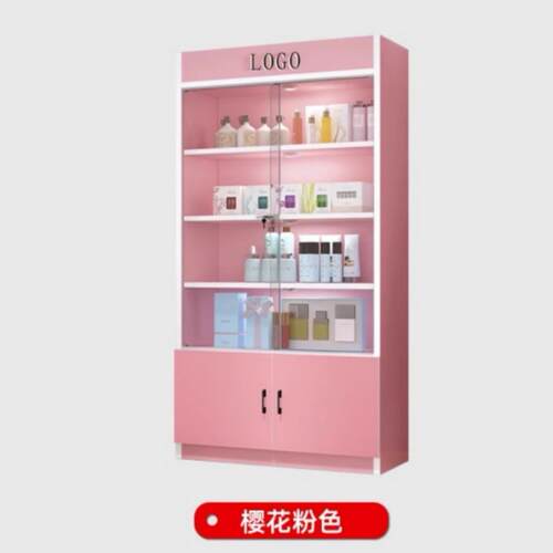 玻璃展示柜商用玻璃门化妆品产品货柜彩妆柜陈列储物柜美容院柜子