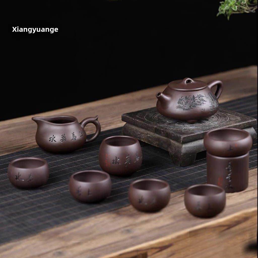 宜兴紫砂壶全手工茶壶原矿紫泥泡茶壶景舟石瓢壶功夫茶具套装茶壶