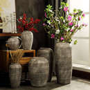 简约现代复古陶瓷干花落地大花瓶景德镇陶罐装 饰摆件客厅插花陶盆