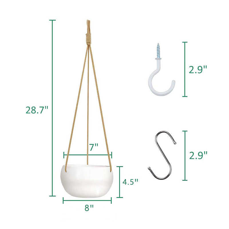 悬挂式挂钩白色陶瓷花盆室内墙壁客厅阳台绿色植物吊盆栽装饰,鲜花速递/花卉仿真/绿植园艺,花盆,淘宝优惠券,粉丝福利购,淘宝优惠卷