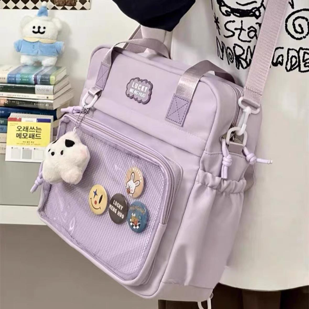 ins双肩包颜值单斜挎包双肩背包