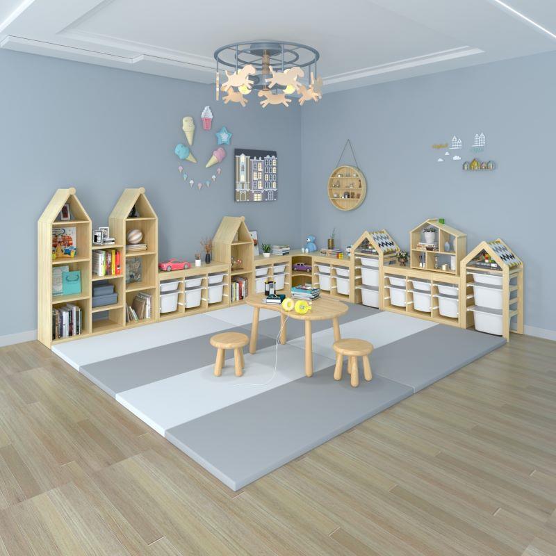 童儿MYQ物玩具收纳架置柜量大容书架桌面实木简易小型绘本架