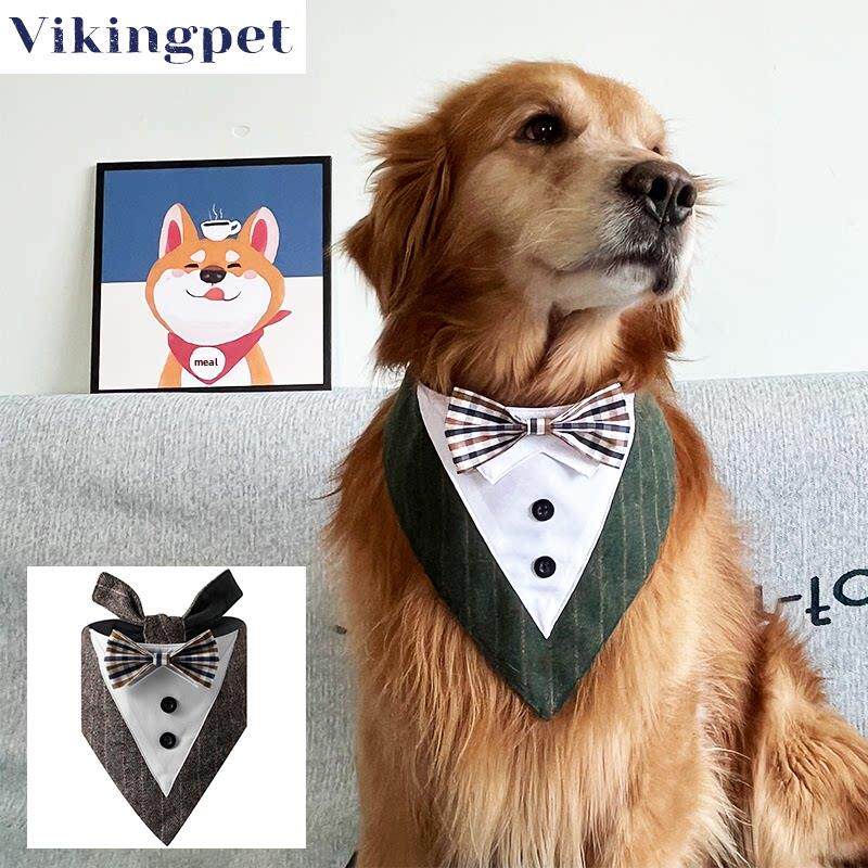 宠物套装三角围巾狗领结领带唾液围巾金毛猎犬萨摩耶中型和大型狗