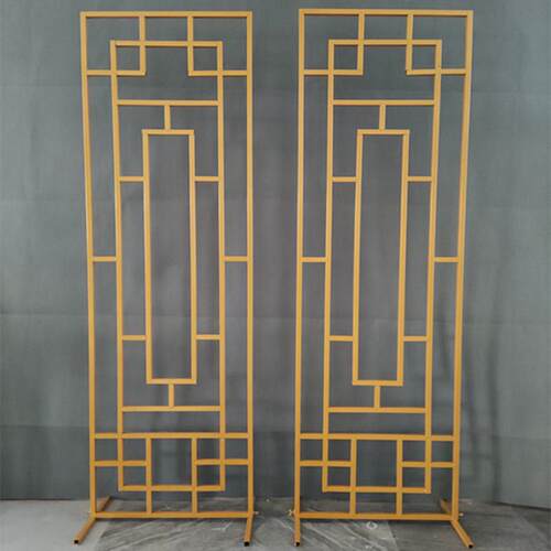 新款婚礼现场布置铁艺屏风新中式背景架装饰婚庆道具路引花艺拱门