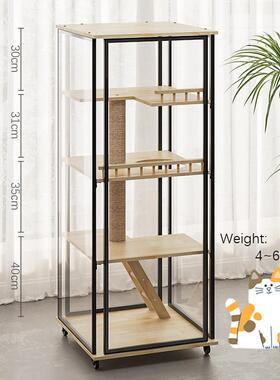 高档猫全景别实木室墅内家用窝猫笼不占地大小户型定猫制豪华猫屋