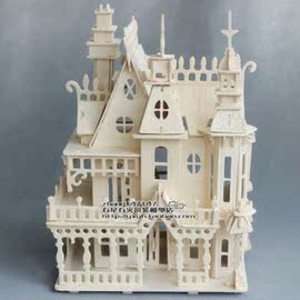 房屋模型小房子木质diy小屋手工制作礼物拼装古风建筑小别墅玩具