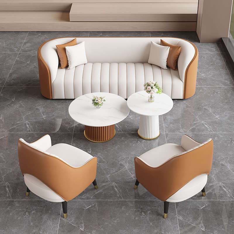 售楼处部洽谈桌椅组合轻奢休闲酒店大堂办公室休息区接待会客沙发