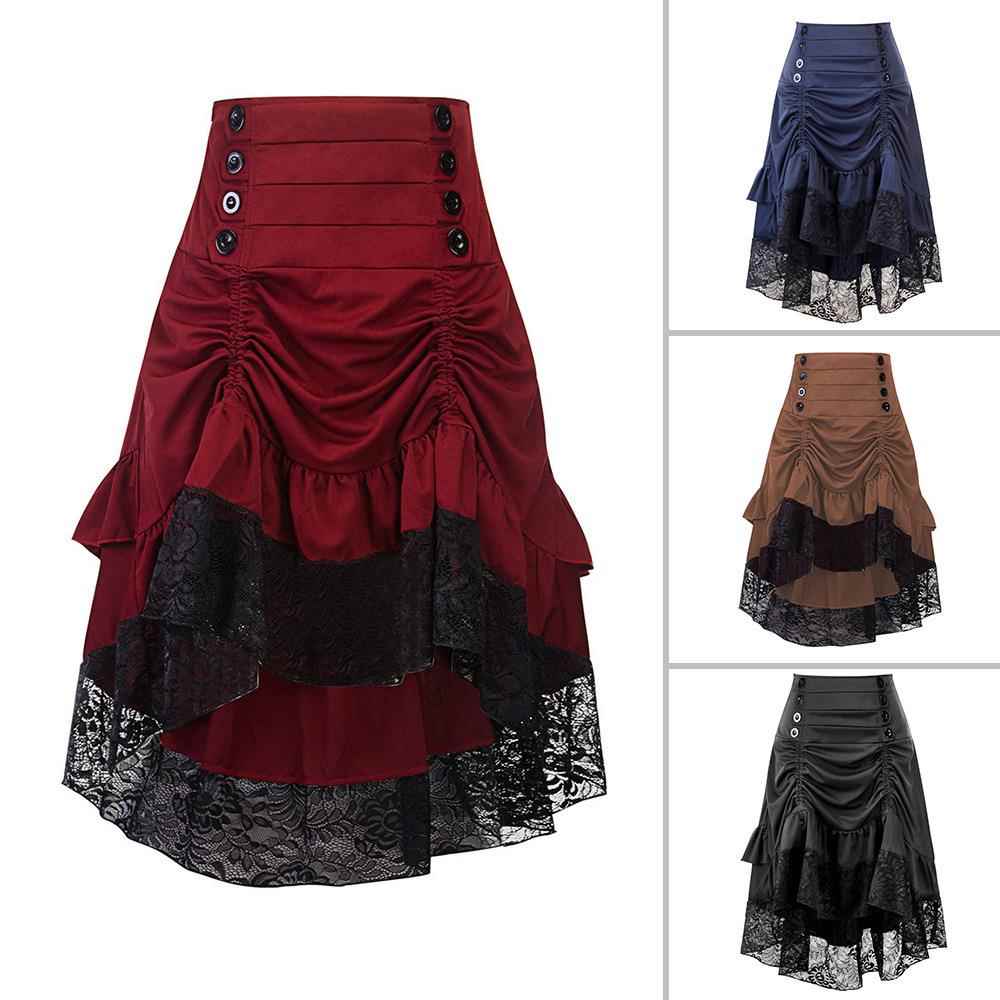 palace Halloween skirt Gothic medieval drawstring midi
