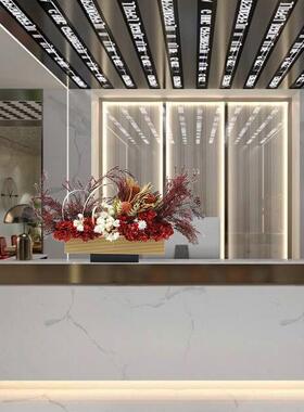 永生大干花045束金属花器插艺花酒店堂桌花售处现楼代仿真软装花