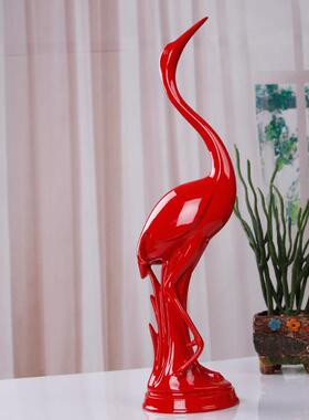 现代简约客厅电视柜酒柜玄关装饰创意工艺品家居室内仙鹤北欧摆件