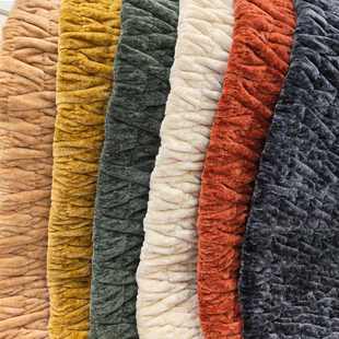 中高端懒人沙发面料充棉高级感靠垫抱枕沙发套皱皱布雪尼尔绒布料