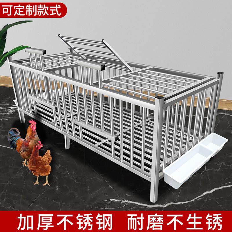鸡笼家用大号特大不锈钢鸡鸭鹅兔笼自家养鸡笼子带轮子养殖笼鸡舍