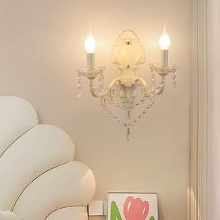 I1式 水晶吊灯轻奢奶油风宿厅卧室灯296床头壁灯餐女孩房间温法馨