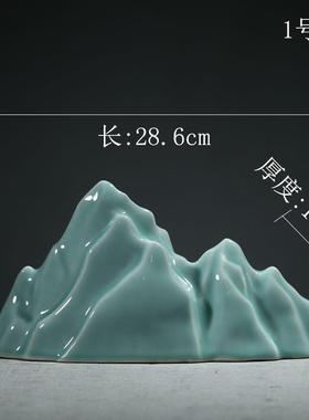 高档新中式简摆约件国潮枯山水造山景陶瓷创意软装盘微景沙观日式