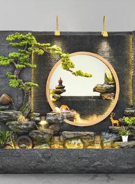 水幕摆墙别假山流水造景屏风酒庭店院CFJ公司墅隔断景观鱼池水景