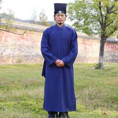 高档三宝士服长袍棉麻春秋男女同道襟款武当太极道袍三清领斜长褂