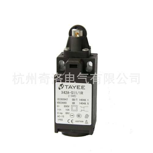 供应TAYEE上海天逸X42A限位开关X42A-S11/2K行程开关斜角推杆