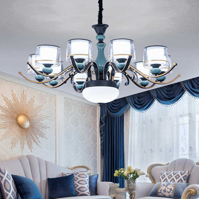 美式客厅吊灯新款陶瓷灯具现代简约大气欧式套餐卧室餐厅大厅主灯,家装灯饰光源,客厅吊灯,淘宝优惠券,粉丝福利购,淘宝优惠卷