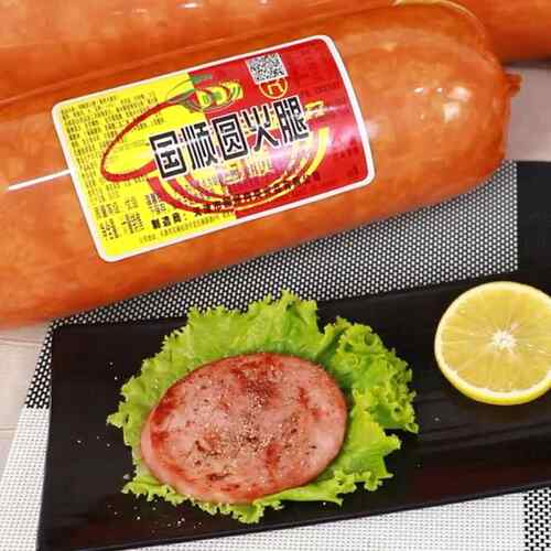 天津国顺超大圆火腿约2400g/根精选猪肉特大号超大即食切片约5斤